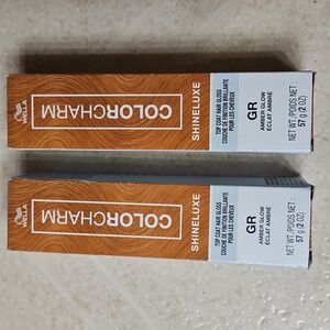 Lof Of 2: AMBER GLOW GR Wella ColorCharm Shineluxe Amber Glow Hair Top Coat